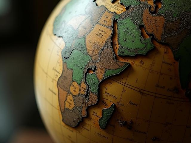 クリーニング前のアンティーク地球儀