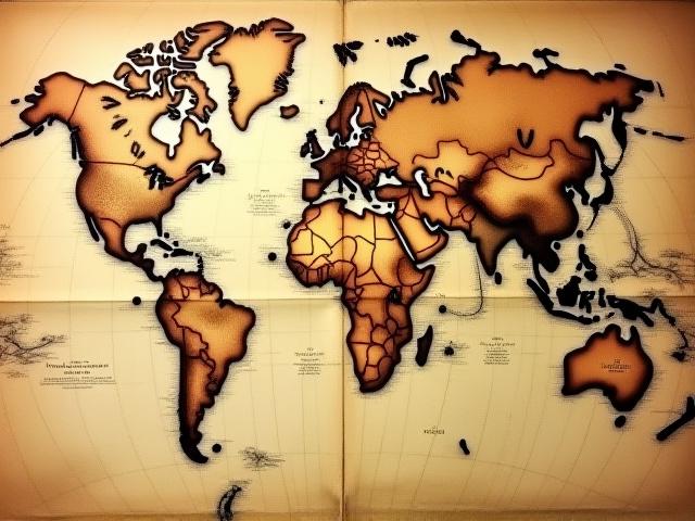 修復前の古の世界地図